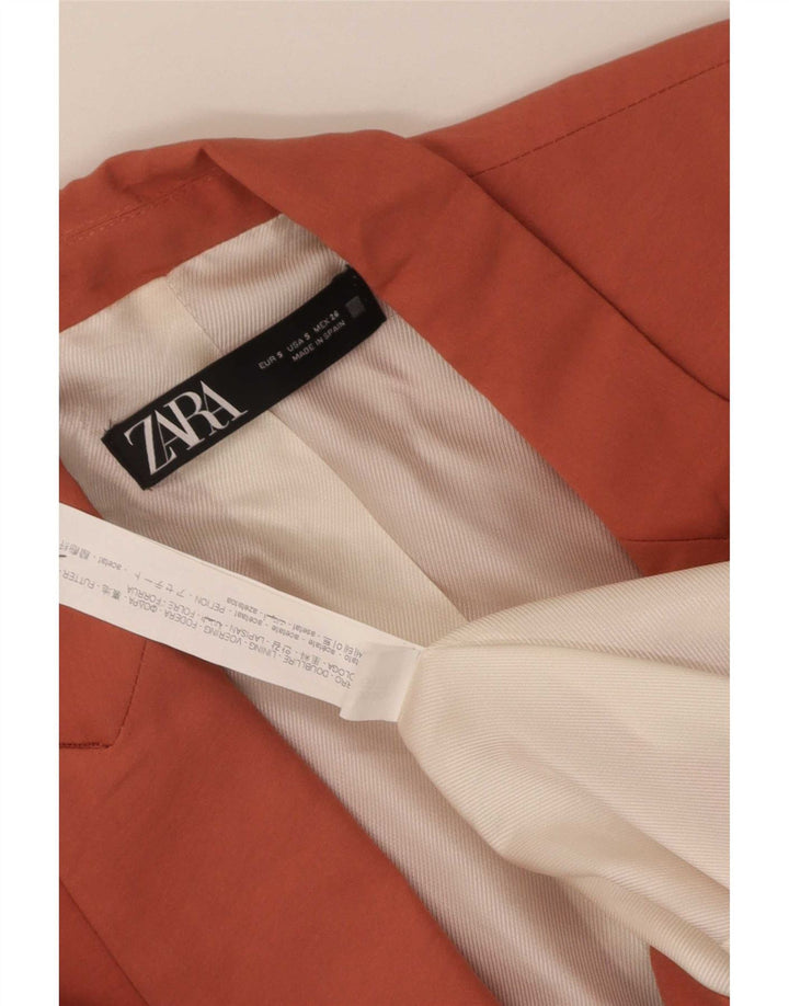 Zara ženski otvoreni sako jakna UK 10 Mala narančasta acetat