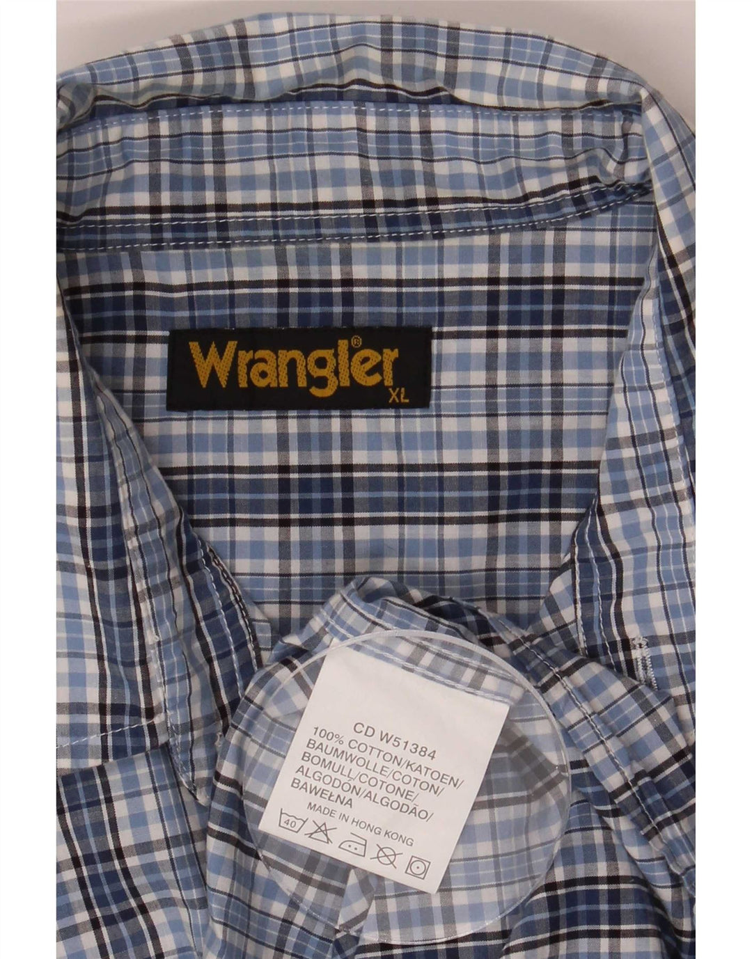 Wrangler muška košulja XL plavi karirani pamuk