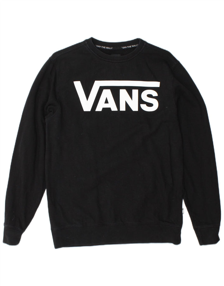 VANS Mens Graphic Sweatshirt Jumper Small Black Cotton