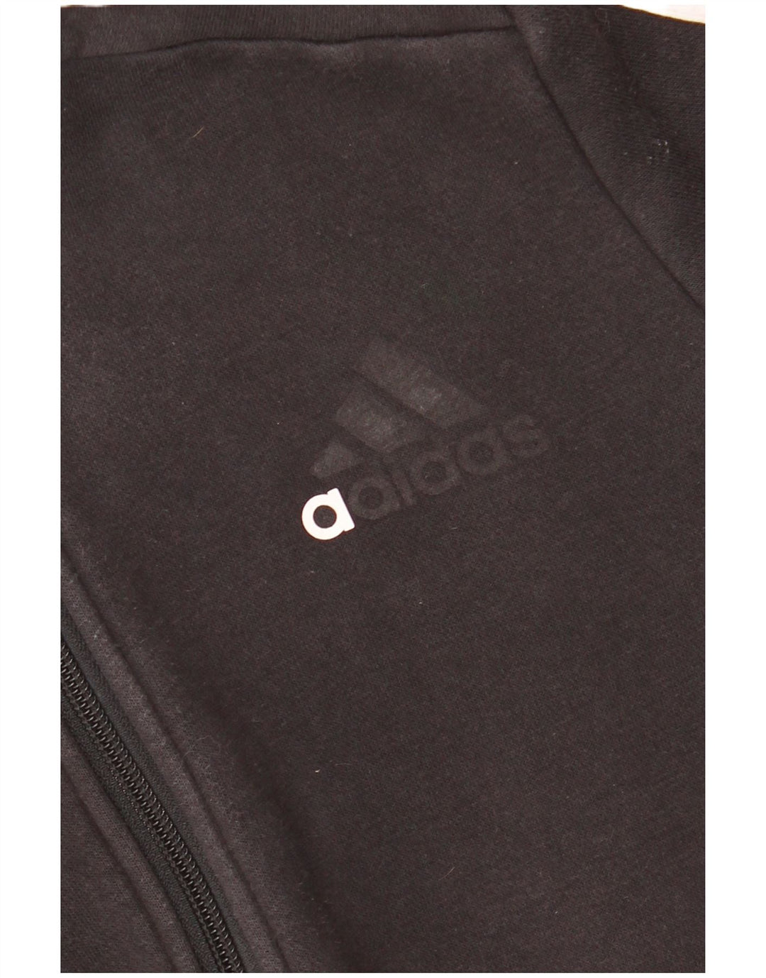 ADIDAS pulover s kapuljačom na patentni zatvarač 11-12 godina, crni pamuk