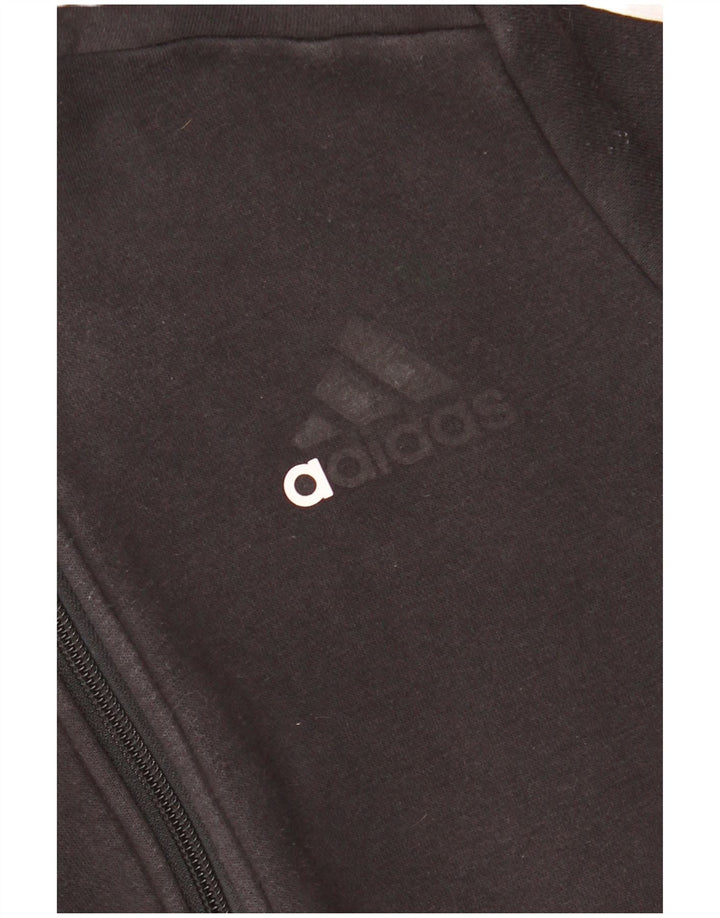 ADIDAS pulover s kapuljačom na patentni zatvarač 11-12 godina, crni pamuk