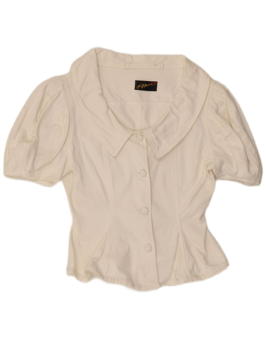 Vintage ženska košulja kratkih rukava UK 12 Srednje bijela