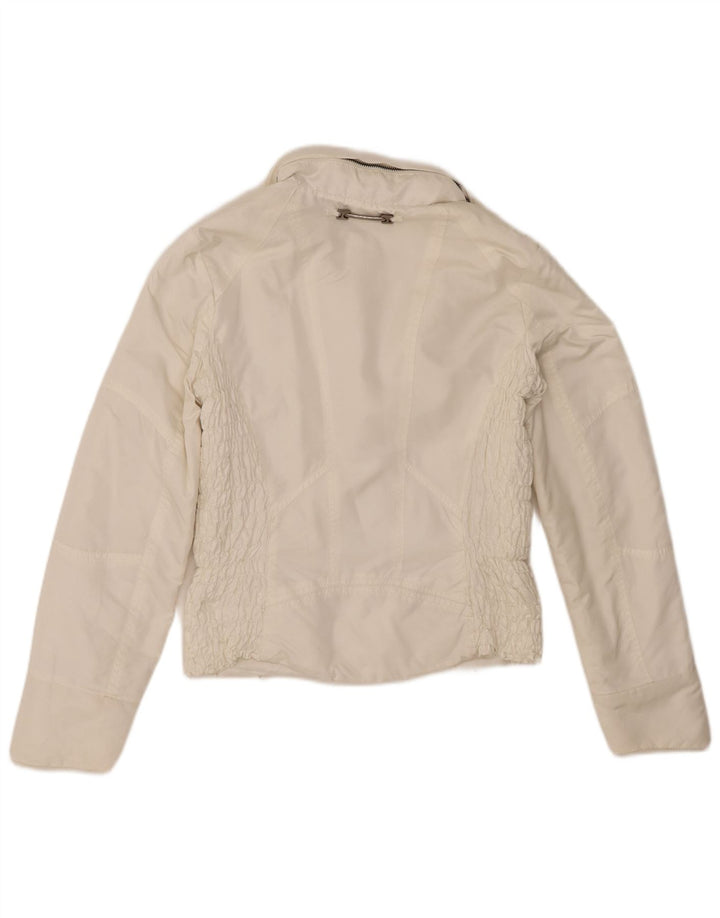 Zara ženska bomber jakna s kapuljačom UK 12 srednji bijeli poliester