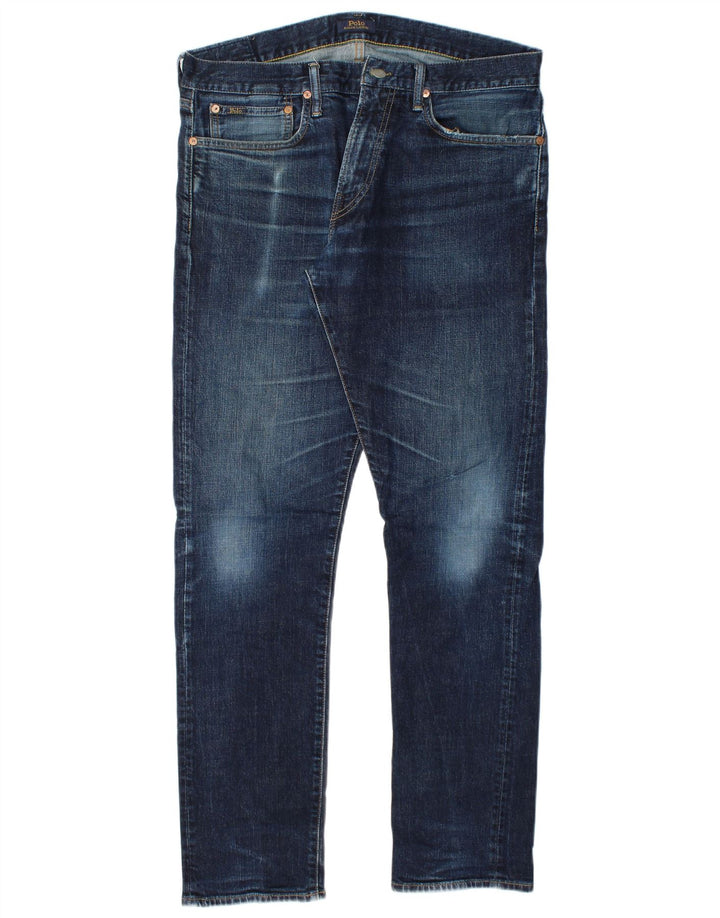 POLO RALPH LAUREN Muške uske traperice W34 L32 Plavi pamuk