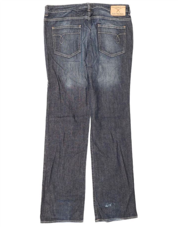 Ženske traperice Calvin Klein Bootcut W32 L34 tamnoplavi pamuk