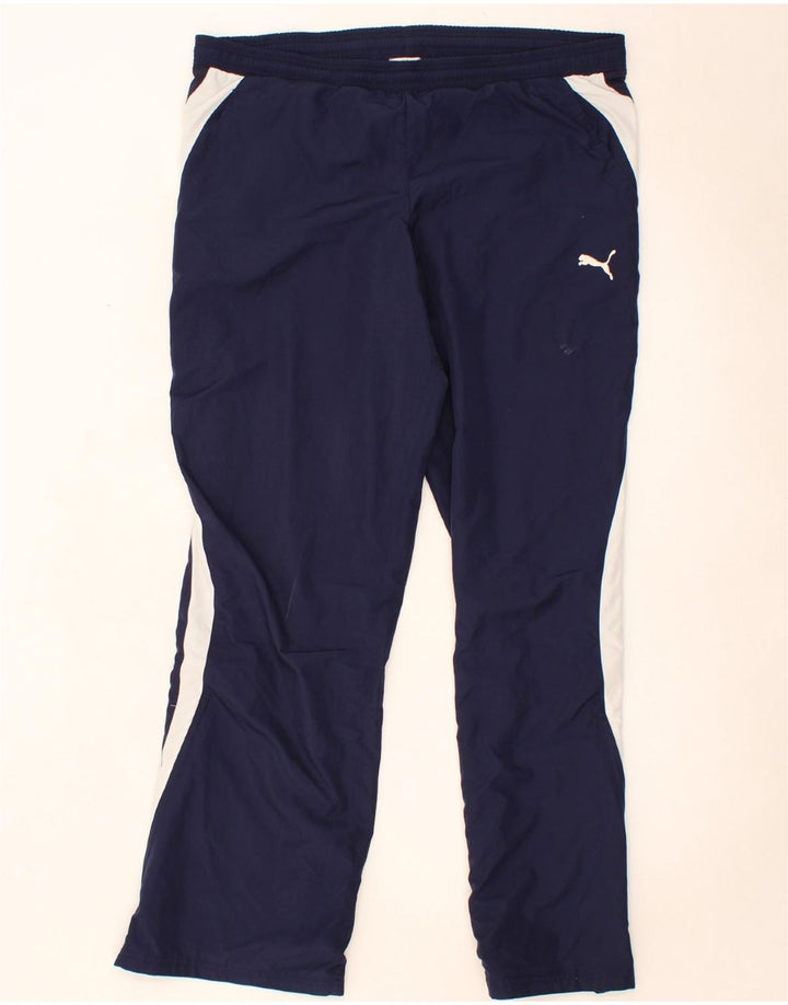 PUMA Womens Tracksuit Trousers UK 12 Medium Navy Blue Colourblock Vintage Puma and Second-Hand Puma from Messina Hembry 