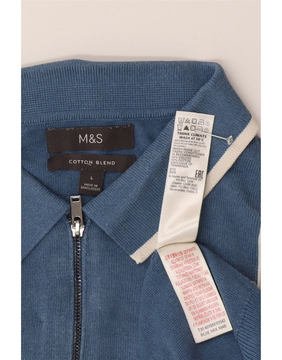 Marks & Spencer muški pulover s polo ovratnikom velikih plavih blokova