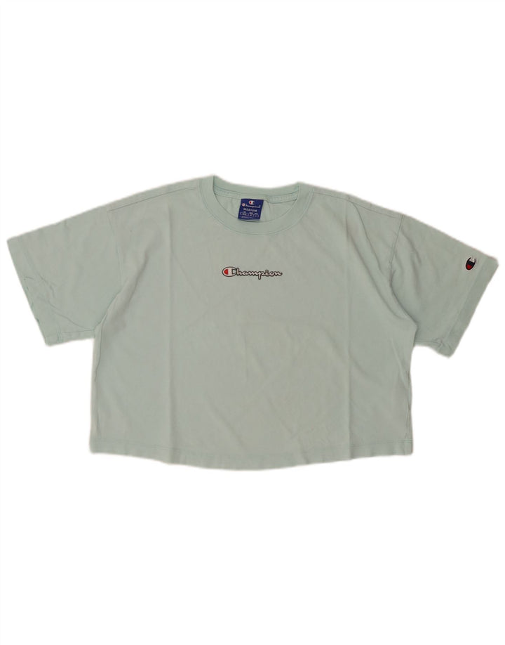 CHAMPION Ženska skraćena majica kratkih rukava s grafičkim motivima UK 14 srednje tirkizni pamuk