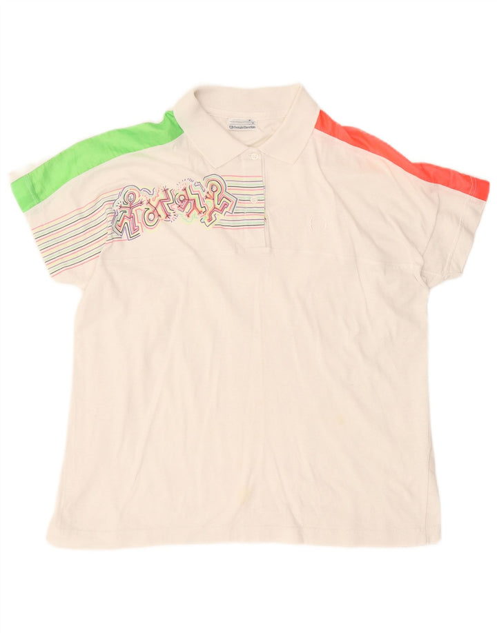 Sergio Tacchini muška polo majica s grafikama Veliki bijeli pamuk u blokovima boja