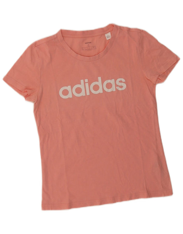 Adidas ženska majica kratkih rukava s grafičkim motivima UK 8/10 mali ružičasti pamuk