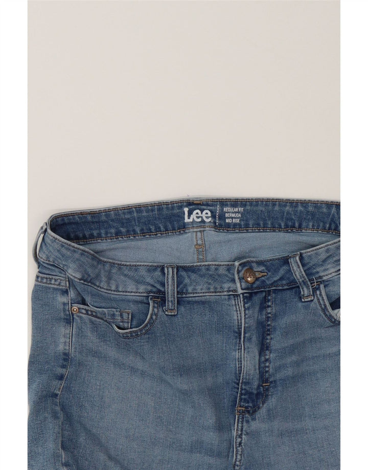 LEE Womens Bermuda Regular Fit Mid Rise Denim Shorts W34 Large  Blue Vintage Lee and Second-Hand Lee from Messina Hembry 