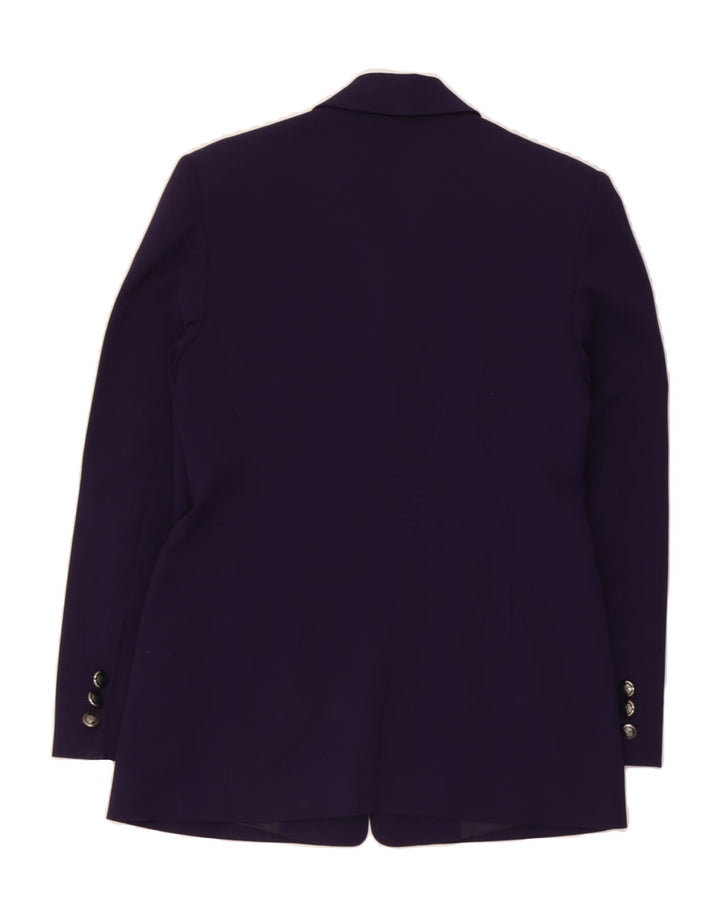 LAUREL Womens 3 Button Blazer Jacket EU 36 Small Purple Virgin Wool Vintage Laurel and Second-Hand Laurel from Messina Hembry 