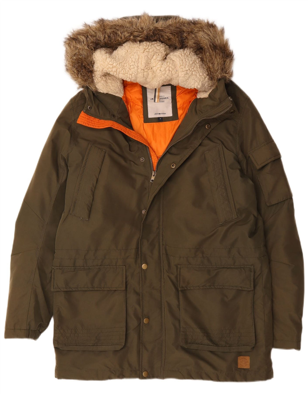 Jack & Jones muška parka jakna s kapuljačom UK 38 srednje kaki boje