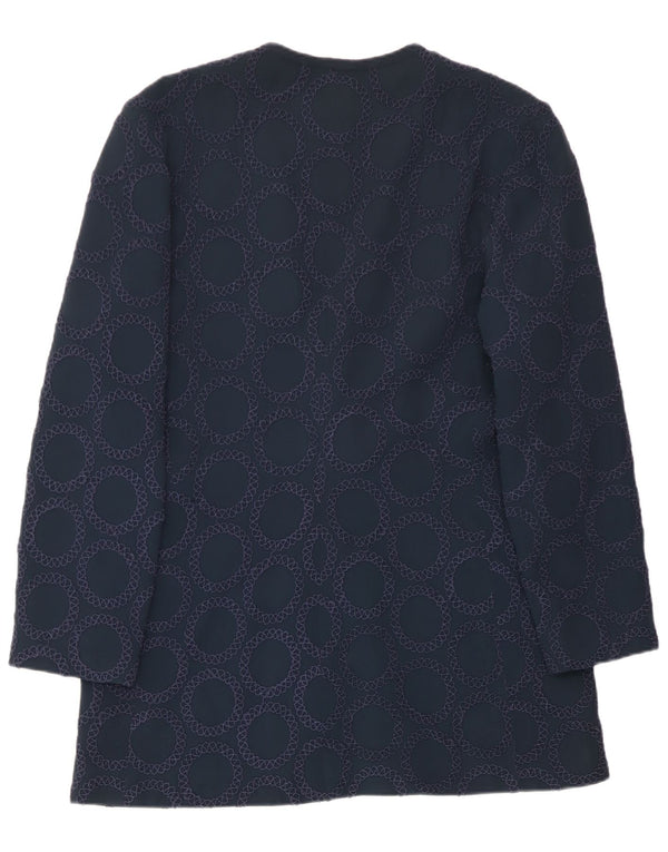 Gai Mattiolo ženski sako s prednjim vezanjem IT 50 XL tamnoplavi geometrijski
