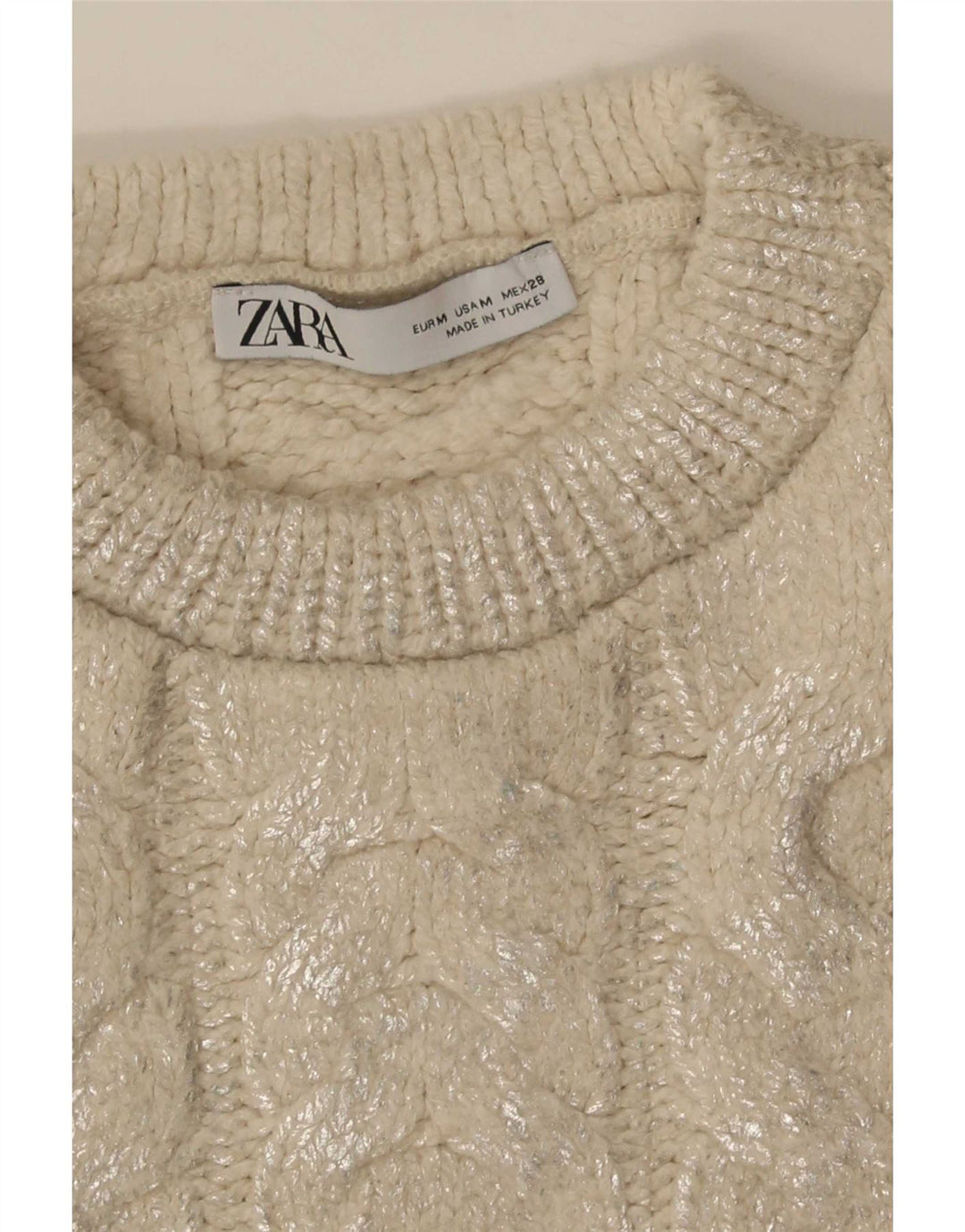 Zara ženski pulover s okruglim izrezom UK 14 Srednje bež