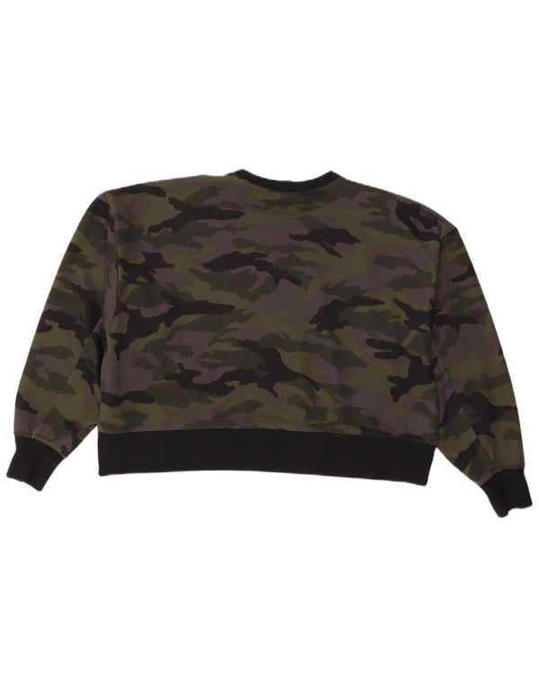 Nike Ženski Dri Fit Crop Sweatshirt Jumper UK 14 srednje kaki kamuflažna