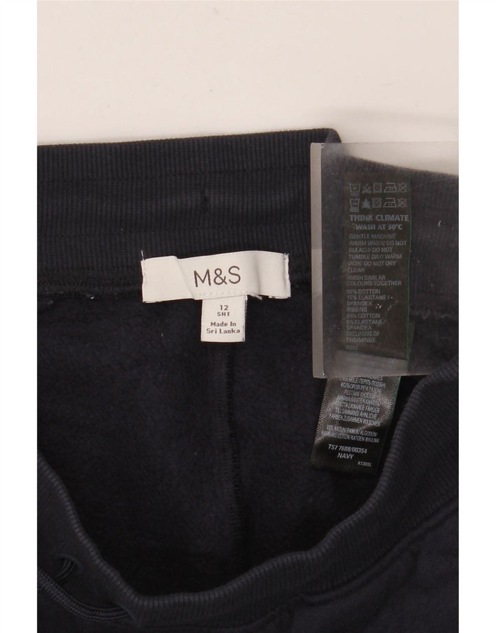 MARKS & SPENCER Ženske trenirke Hlače UK 12 Srednje tamnoplavi pamuk