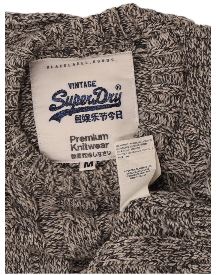 Superdry muški džemper s okruglim izrezom, srednje sivi flekasti akril