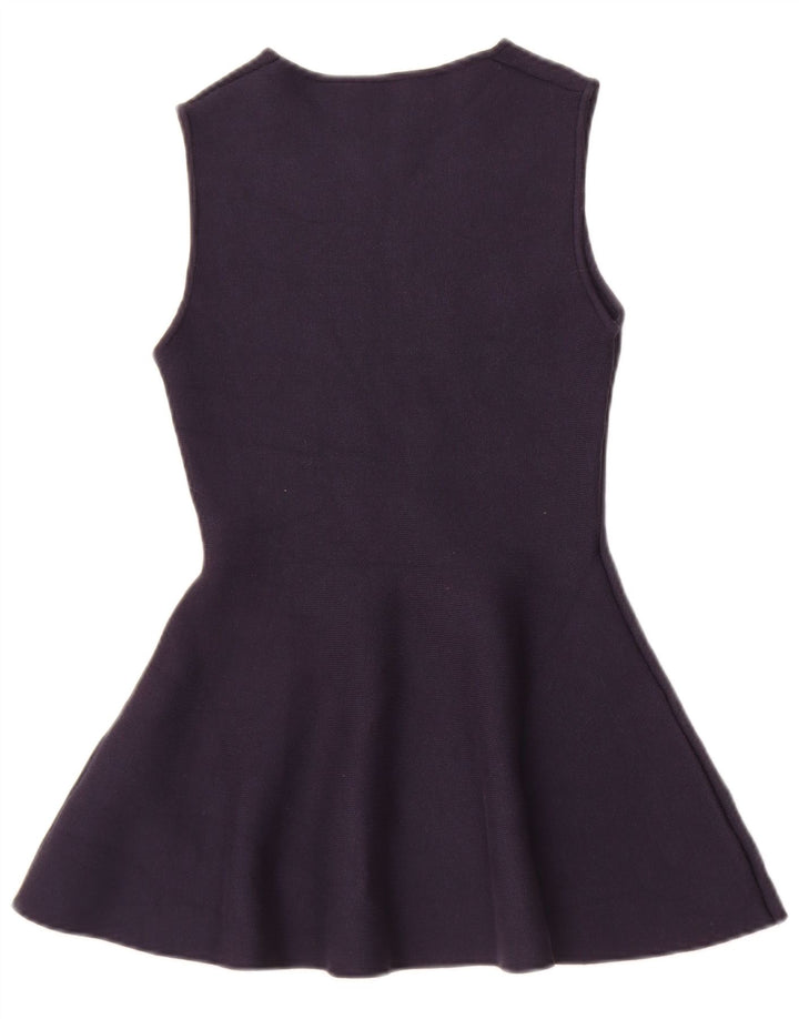 Zara ženska prevelika majica tunike bez rukava UK 10 Mala tamnoplava viskoza