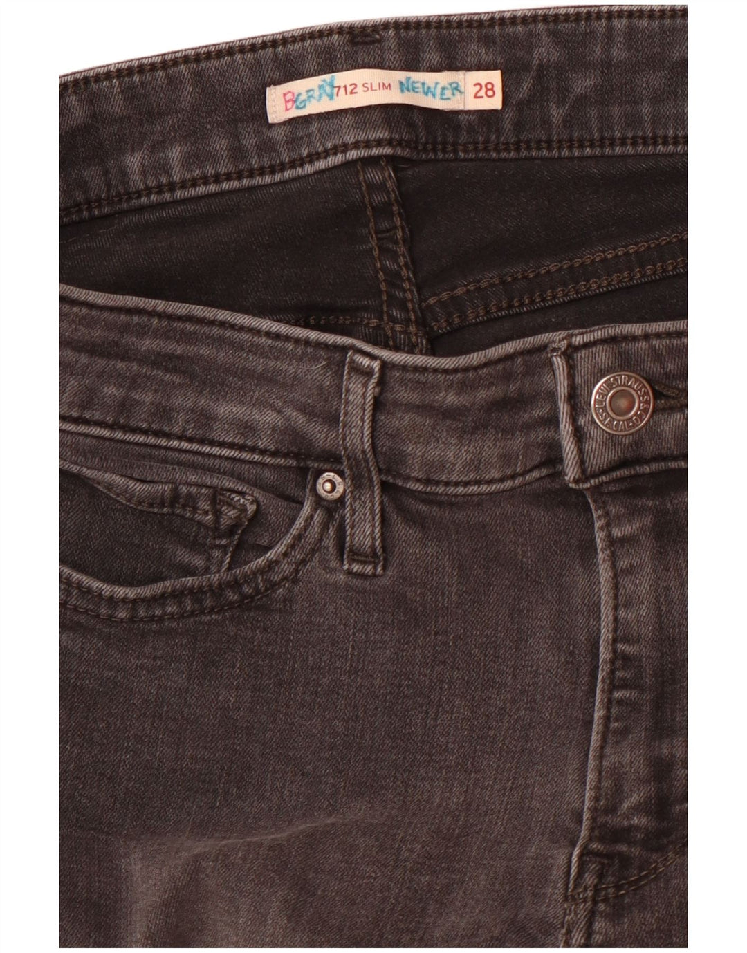 Levi's ženske 712 uske traperice W28 L30 sive