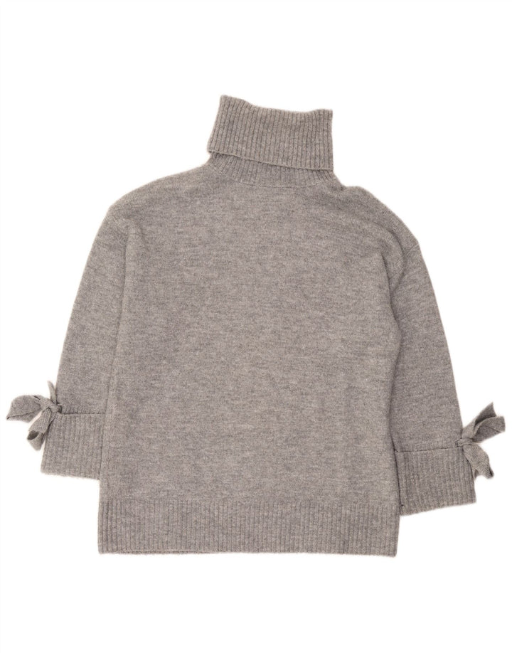 Zara ženski pulover s rol izrezom UK 10 Small Grey Flected