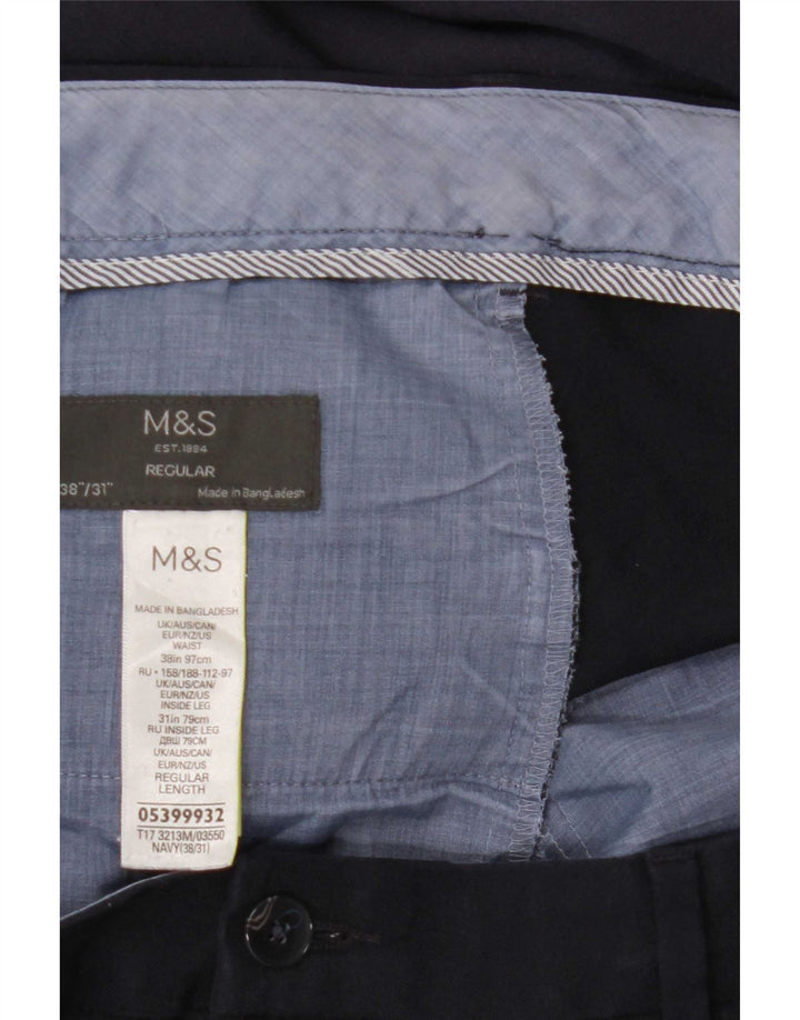 Marks & Spencer muške ravne uobičajene hlače W38 L31 tamnoplave