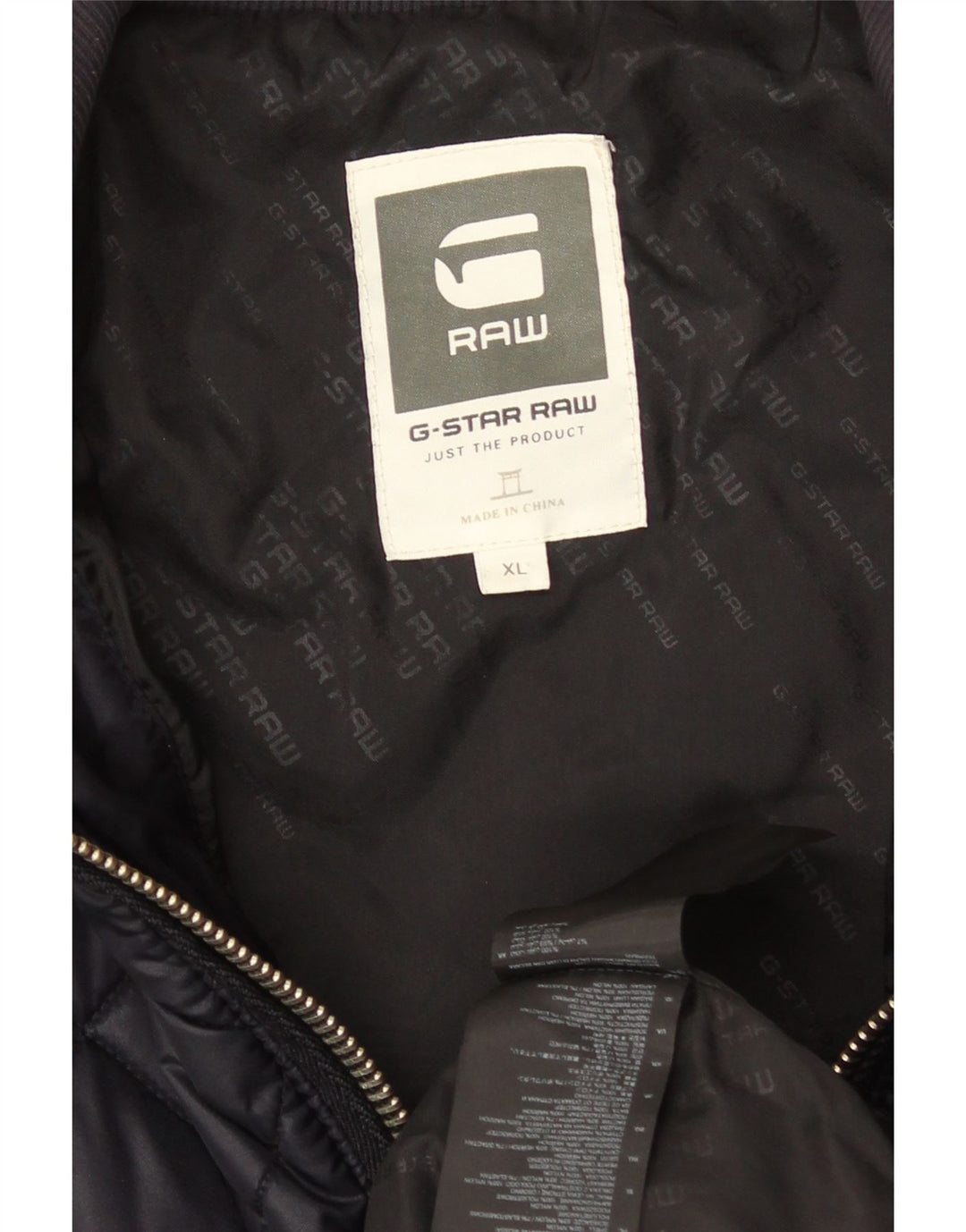 G-Star muška prošivena jakna s kapuljačom UK 42 XL tamnoplavi poliester