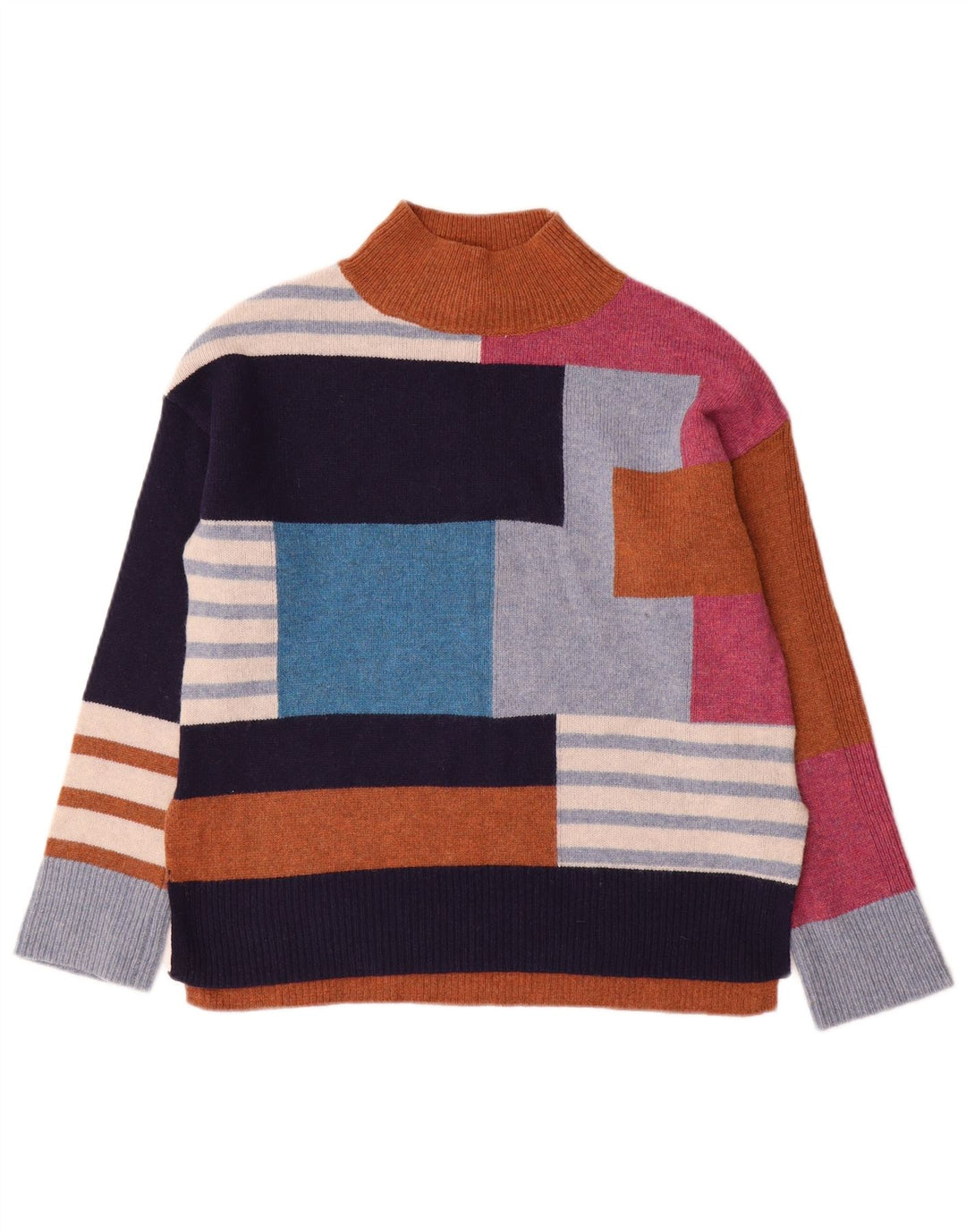 WHITE STUFF Ženski džemper s kornjačičastim ovratnikom UK 8 Mali višebojni