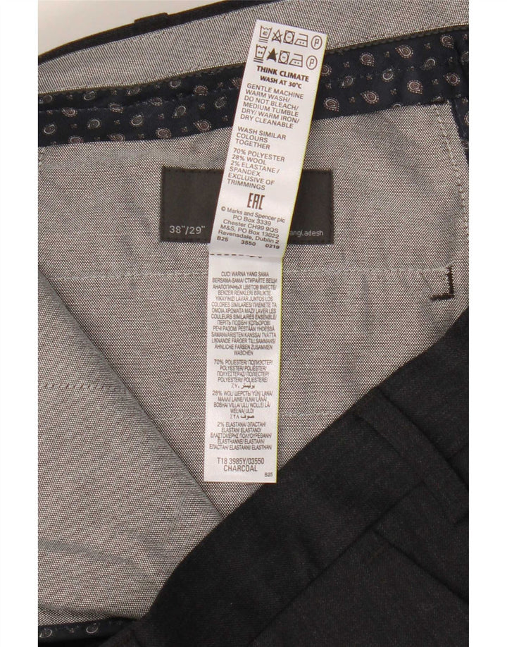 Marks & Spencer muške uobičajene hlače W38 L29 sivi poliester
