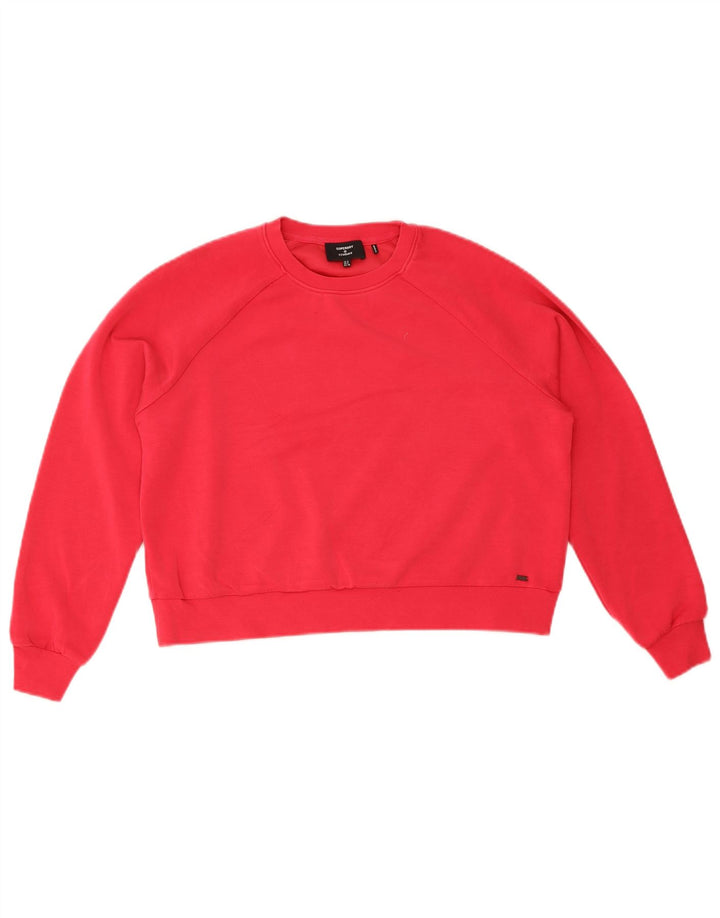 Superdry ženska kratka prekomjerna majica UK 8 Mali crveni poliester