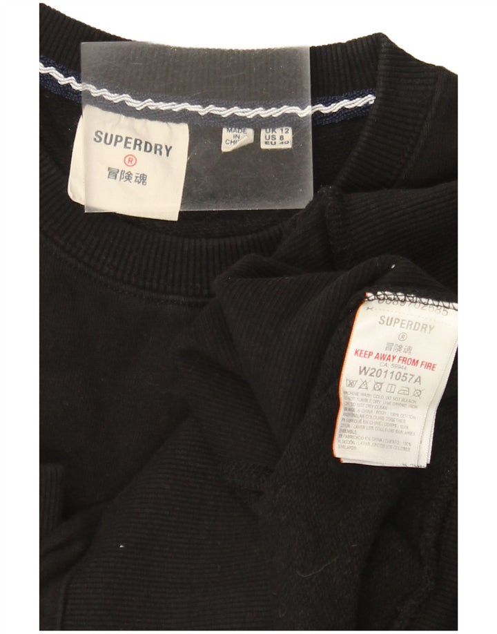 Superdry ženski džemper s grafičkim motivima UK 12 srednje crne boje