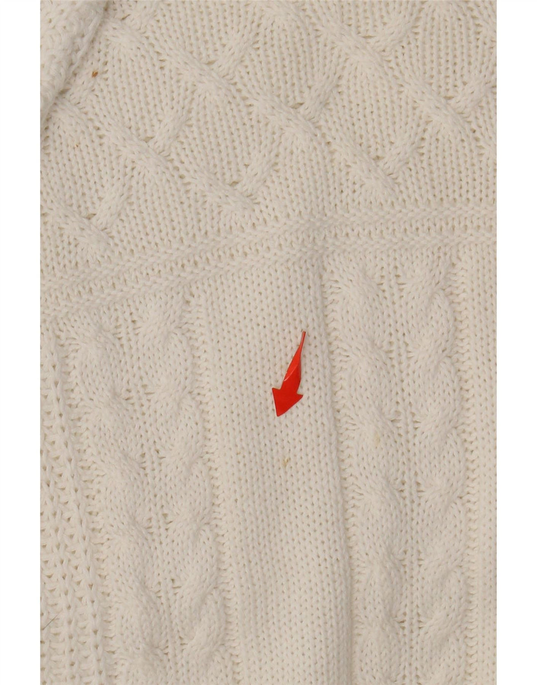 VINTAGE ženski džemper s veznim izrezom UK 14 Veliki bijeli