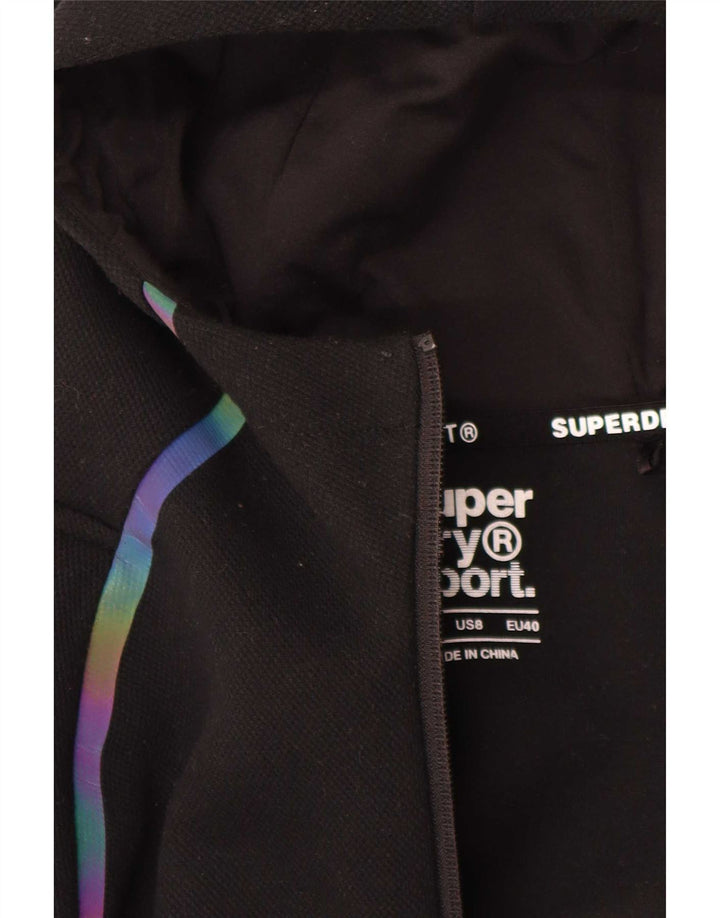 Superdry ženski džemper s kapuljačom s patentnim zatvaračem UK 12 Srednji crni poliester