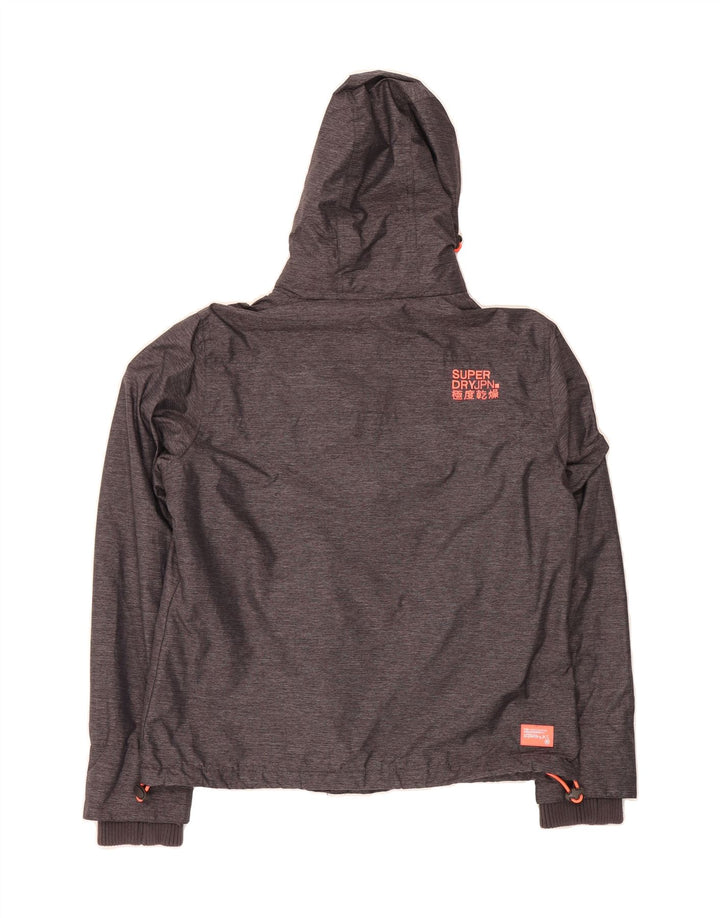 SUPERDRY Womens Hooded Windbreaker Jacket UK 14 Large Grey Nylon Vintage Superdry and Second-Hand Superdry from Messina Hembry 