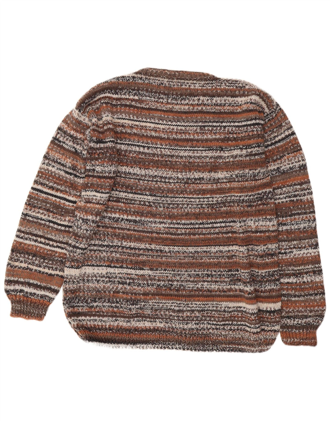 Vintage muški džemper s okruglim izrezom 2XL na smeđe pruge