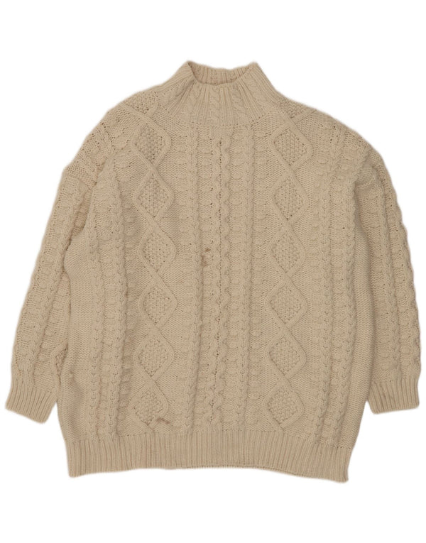 Zara ženski pulover s velikim ovratnikom UK 16 Large Beige