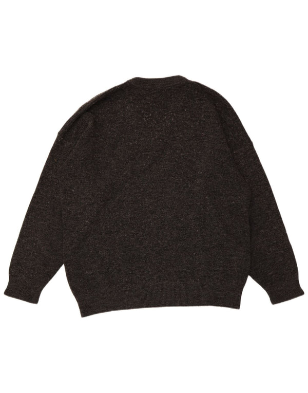 LACOSTE muški džemper s V-izrezom, veličina 6 XL, siva vunena