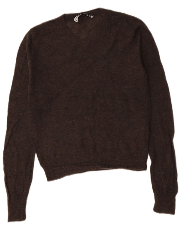 ZARA ženski kratki džemper s V-izrezom UK 10 Mali sivi