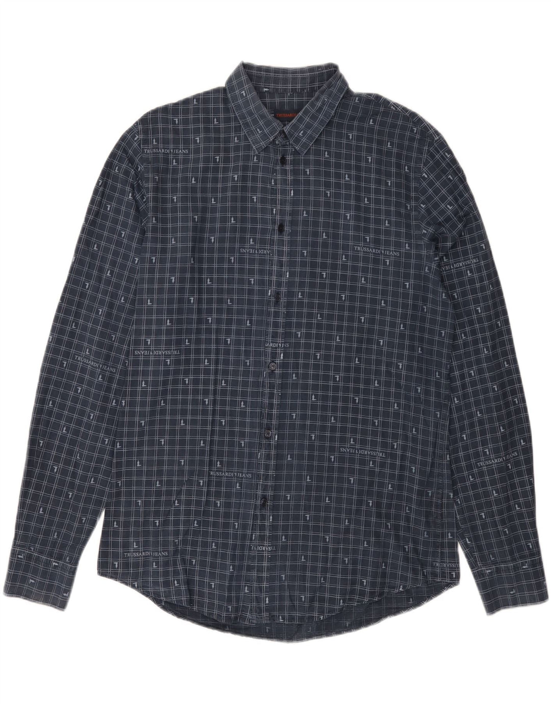 Trussardi Jeans muška košulja, veličina 42, veliki mornarsko plavi gingham