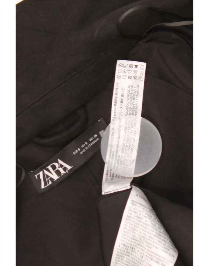 Zara ženski otvoreni preveliki kaput UK 10 Mali crni klasični poliester