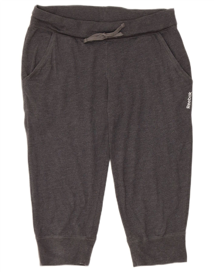 Reebok Ženske Capri Trenirke Hlače Joggers UK 14 Srednje sivi Pamuk