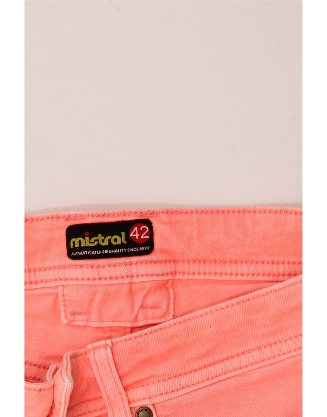 MISTRAL Womens Denim Shorts IT 42 Medium W28  Pink Cotton Vintage Mistral and Second-Hand Mistral from Messina Hembry 
