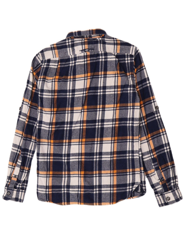 Superdry muška flanelska košulja srednje tamnoplave karirane boje