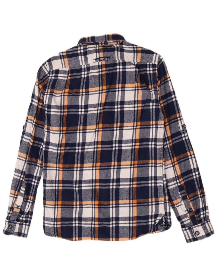 Superdry muška flanelska košulja srednje tamnoplave karirane boje