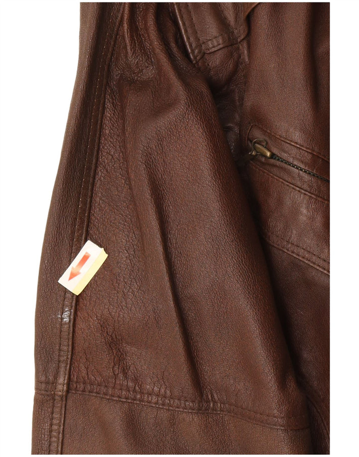 Vintage muška kožna jakna UK 38 srednje smeđe kožne retro boje