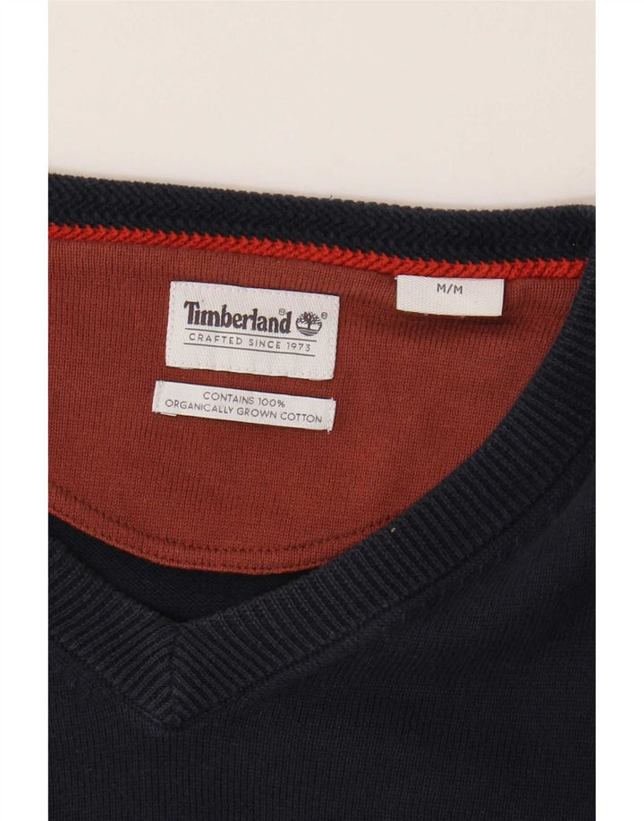 Timberland muški džemper s V-izrezom Srednji tamnoplavi pamuk