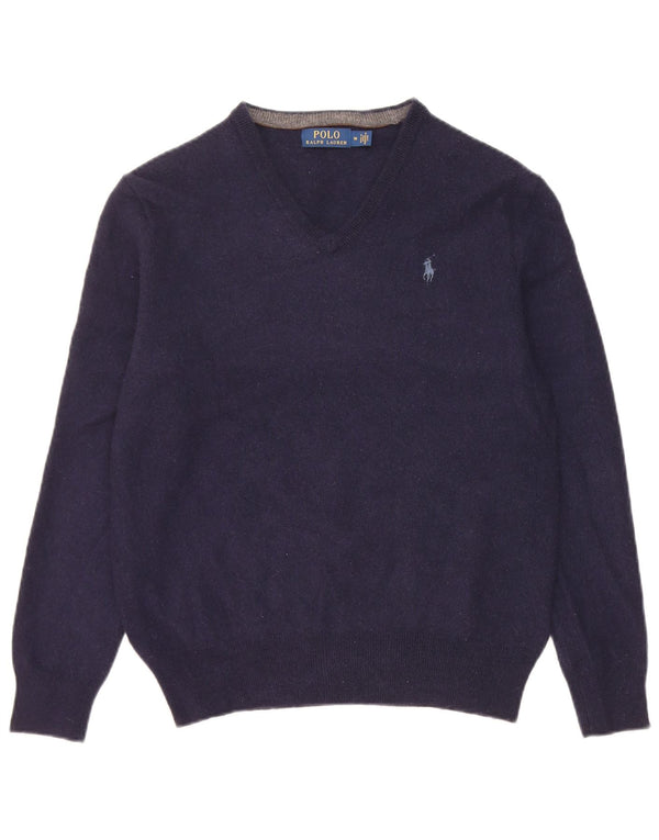 Polo Ralph Lauren muški džemper s V-izrezom srednje tamnoplave merino vune
