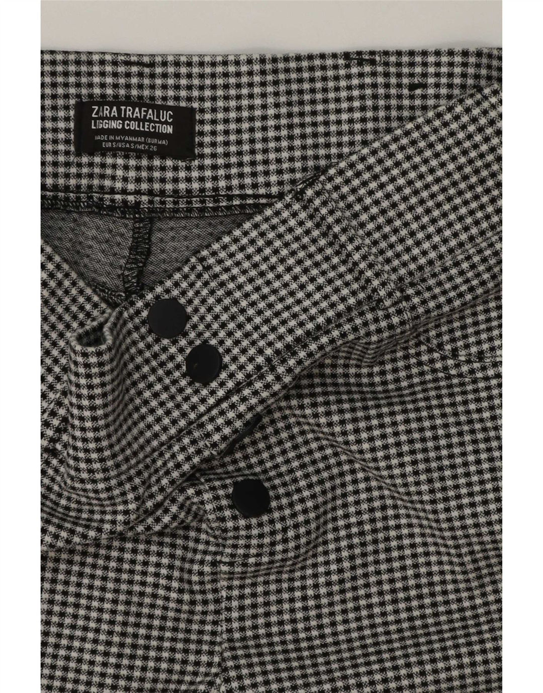 Zara ženske Trafaluc tajice UK 8 male crne gingham