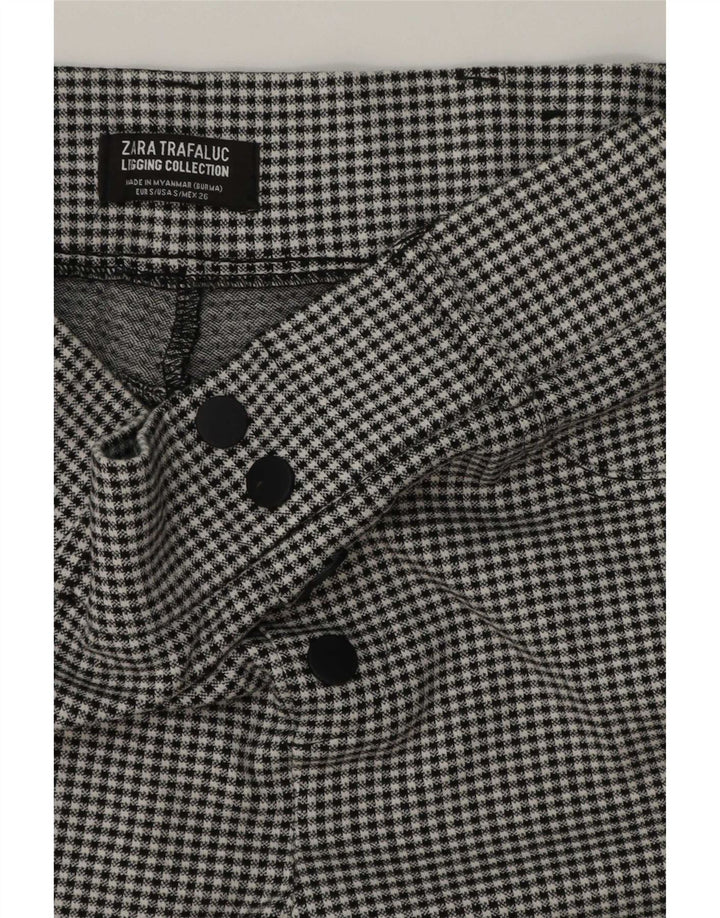 Zara ženske Trafaluc tajice UK 8 male crne gingham