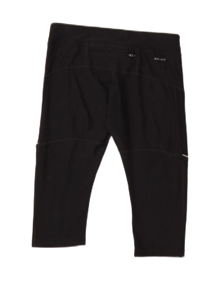 Nike Ženske Dri Fit Capri Leggings UK 14 Srednje crni poliester